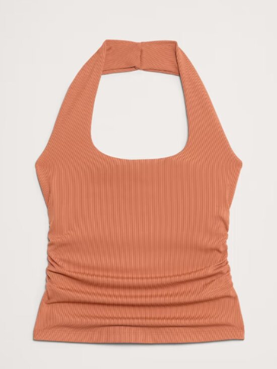 Banana Republic Tops - Banana Republic Sculpted-stretch Rib Halter, Clay Brown, Size XL, NwT